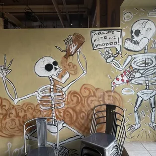 Painting by the bathrooms