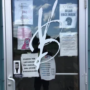 a person standing in front of a door