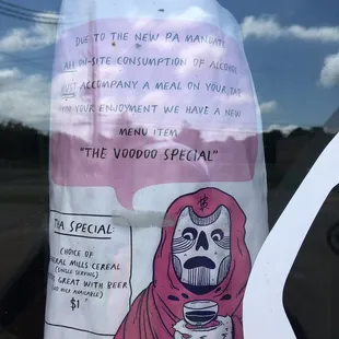 a sticker on a window