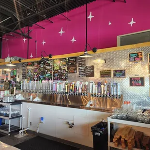 Bar area with plenty of drinks on draft