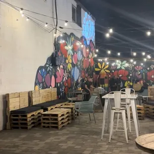 Cute outdoor space that wraps around to the back lots of seating options for large groups. It&apos;s going to be amazing when it&apos;s warmer.