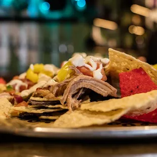 a plate of nachos