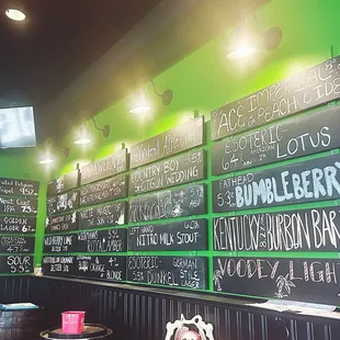 Beer menu