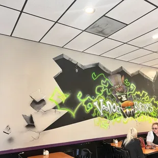 Seating &amp; artwork on their wall