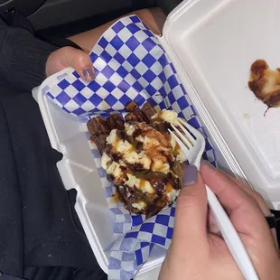 a person eating a piece of cake