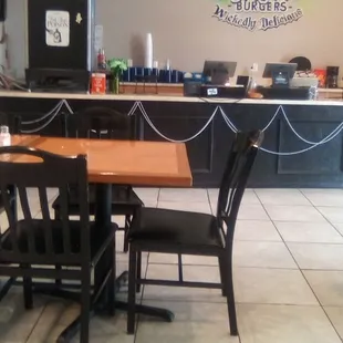 Inside Voodoo Burger's....front counter.