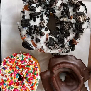 three different types of donuts