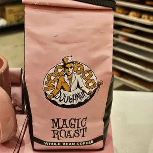 a bag of magic roast coffee