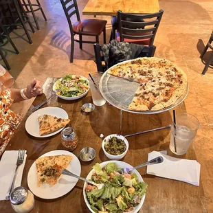 Chef salad , custom pizza