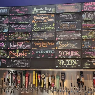 Beer selection behind the bar