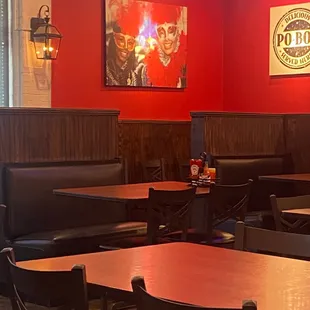 tables and booths in a restaurant