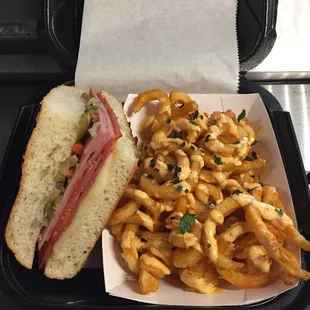 Toasted Muffaletta Wedge with Voodoo Curly Fries