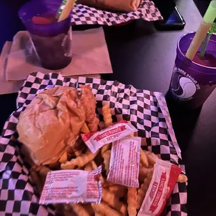 Chicken Strip Sandwich, Shrimp Po Boy &amp; Daquiris