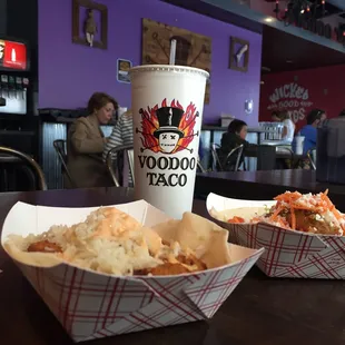 Baja shrimp and friend avocado tacos