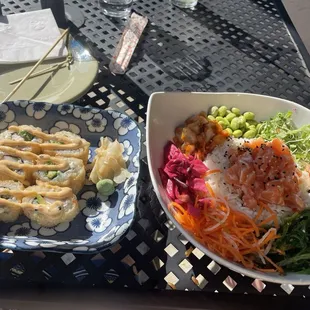 Exclusive Lakewood Maki Roll and Sesame Salmon Poki Bowl