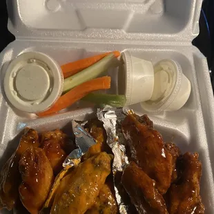 12 Piece Wings hot honey, Cajun ranch, Jamaican jerk       Wings Fries