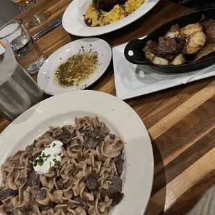 Beef Stroganoff and Osso Bucco