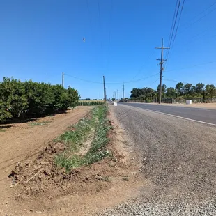 Down the road from driveway