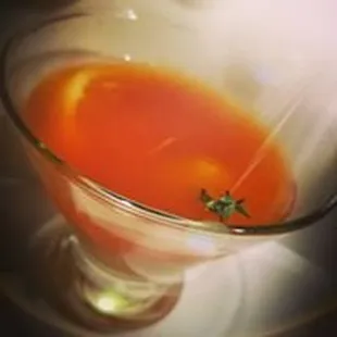 a glass of orange juice