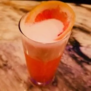 a glass of orange juice