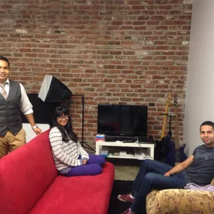 Our old office with Project Manager/ Developer David, Designer/ Editor Rose and Designer Chris