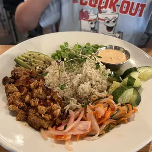 Poke Fowl bowl. Chicken was excellent!