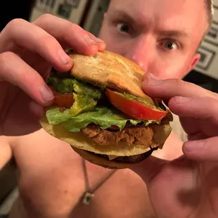 la monumental -- the burger you MIGHT need to eat shirtless