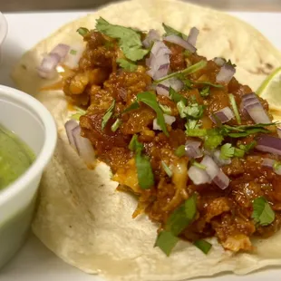 cauliflower "faux-rizo" (vegan) taco