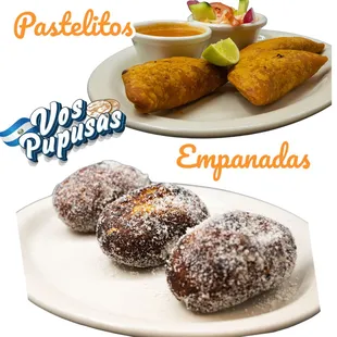 a plate of food and a bowl of dipping sauce