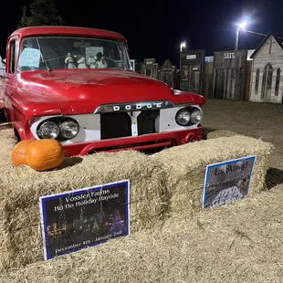 Red pick up truck