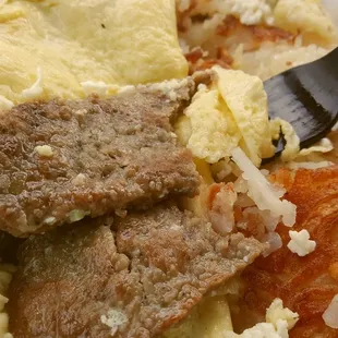 Sample of the gyro meat slices inside Freegy Greegy omelette (11/20/21)