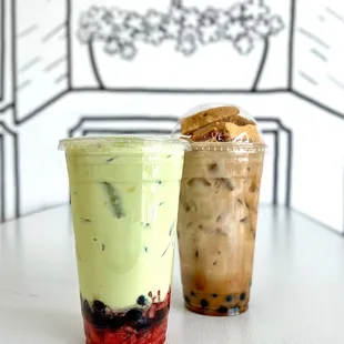 Strawberry Matcha Milk Tea