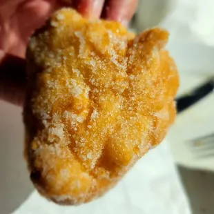 Portuguese donut, very unusual,  eggy, sugary, great dipped in coffee!