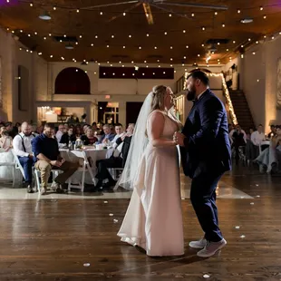 Newlyweds enjoying their first dance as a married couple!