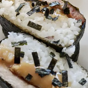 Miso Pork Belly Musubi. Melt in your mouth porkiness