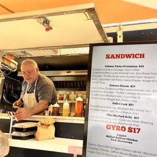a man preparing food
