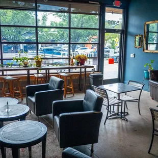 another angle of our interior seating and front door access
