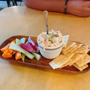Hot-smoked salmon dip