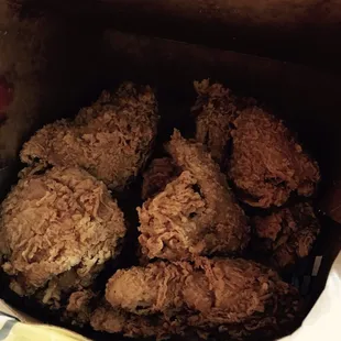 fried chicken in a paper bag