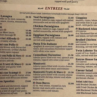 A menu that has withstood many decades in KC!