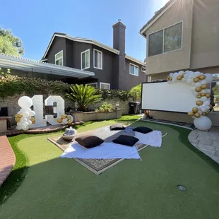 Number marquee for night time back yard movie!