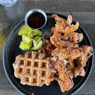 Chicken and waffles