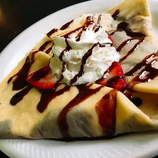 Strawberry &amp; banana crepe.