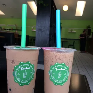 Milk Tea w/boba.......&amp; Blended Mocha Boba