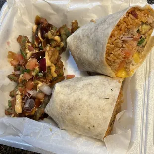 Weekly special: Hawaiian burrito with hoisin green beans