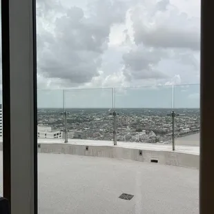 a view of a city from a window