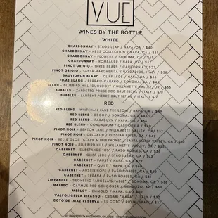 Wine Menu - December 2023