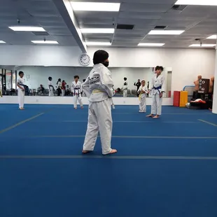 Getting ready to spar.