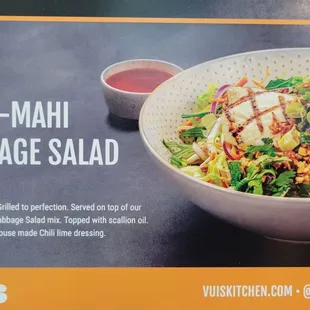 The Mahi-Mahi Cabbage Salad as advertised...