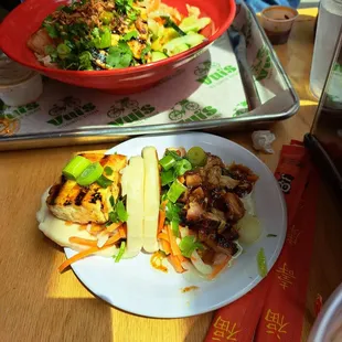 Tofu and chicken bao bun